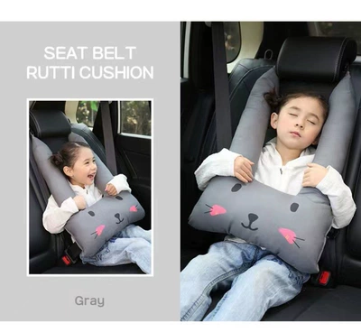 seat belt shoulder Headrest - gray-long-ears