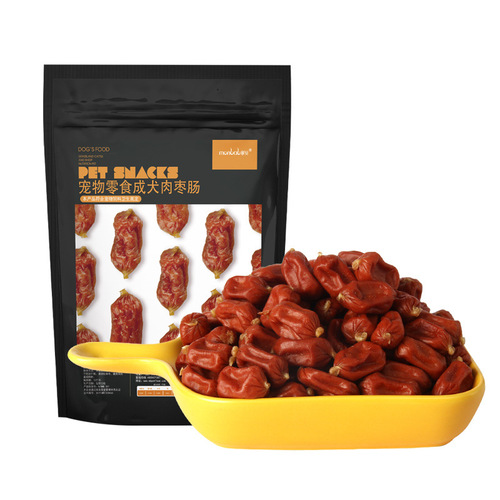 Mengbei Pet Dog Snacks Meat Date Sausage 360g Dried Beef Meat Dried Ham Sausage Molar Dog Snacks Wholesale