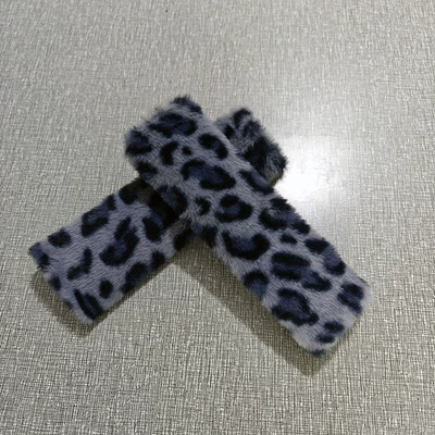 Seat belt shoulder pad Shoulder Pads, Solid Color Long Fur - leopard-gray-shoulder-pads-65x23cm