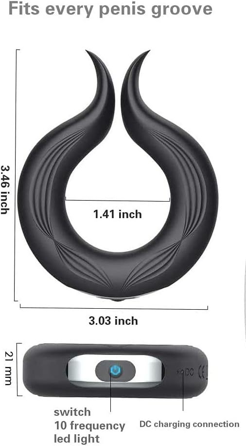 Rechargeable Vibrating Prostate Massager with Locking Ring, Silicone, Black — detail image 10