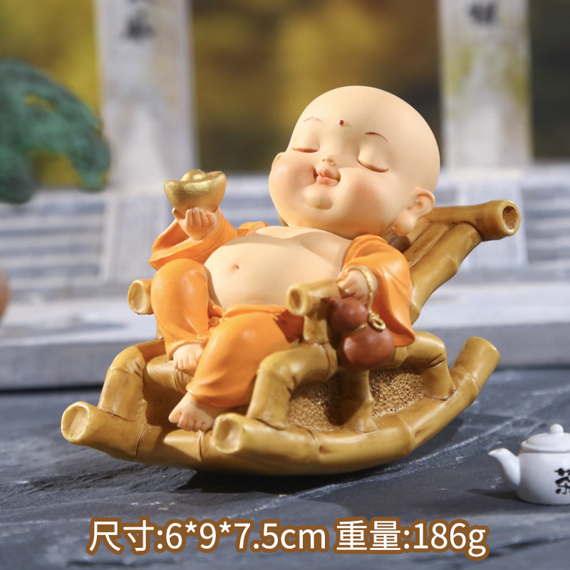 小弥勒置物ホームオフィス創意装飾デスクトップ小置物樹脂工芸新作ロッキングチェア弥勒仏|undefined
