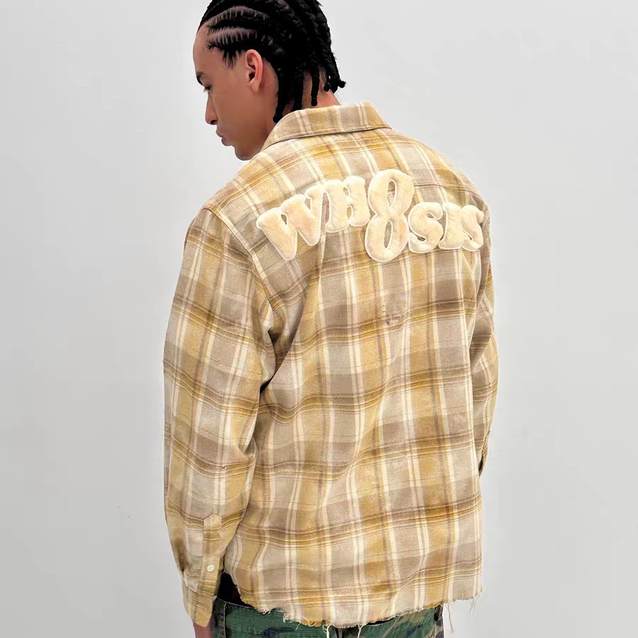 Whoosis (Unknown Name) Plush Patch Destroyed Shirt Shirt Jacket Spring & Fall Men's Casual Trendy Loose