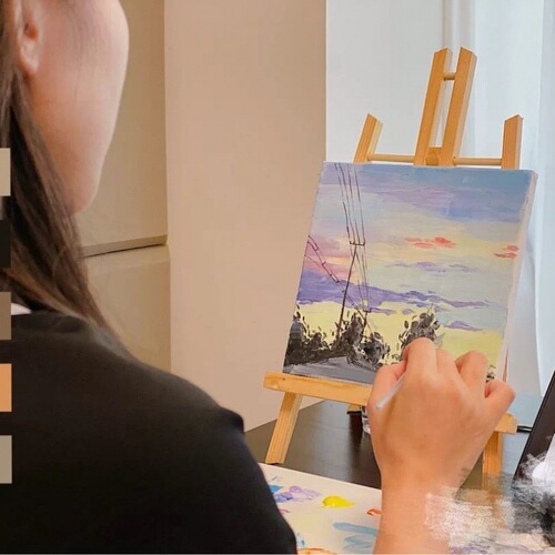 Oil painting board mini student art graffiti small easel cute children Internet celebrity coloring acrylic watercolor painting