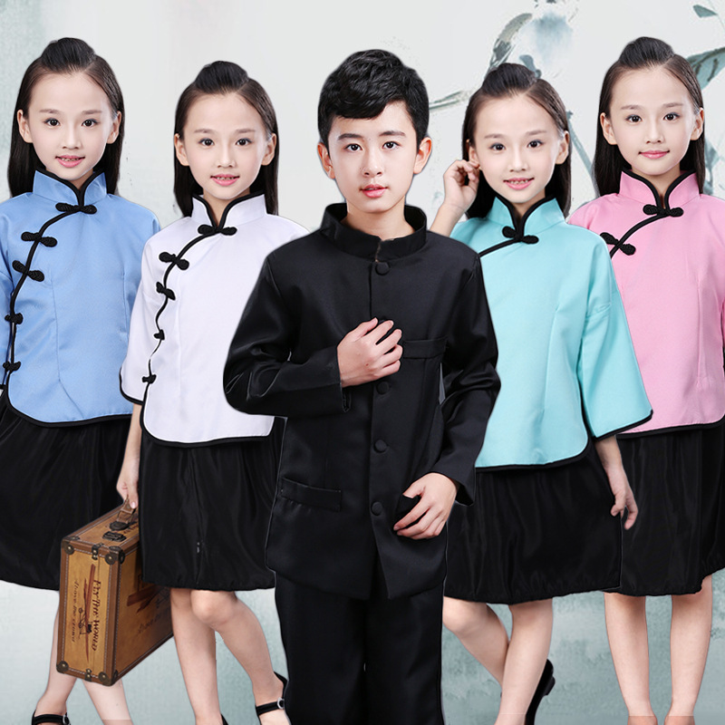 어린이 5 월 네 번째 학생 의상 의상 합창 의상 중산 청소년 의상 소년 소녀 졸업 사진 공연 의상
