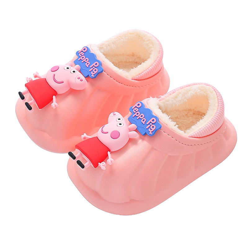 Piggy Page zapatillas de algodón para niños de invierno para niños y niñas caliente EVA impermeable bolsas de tacones de algodón para niños pequeños y medianos