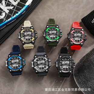Factory direct cross-border explosion sports multi-function electronic watch outdoor fashion trend male and female students alarm clock watch