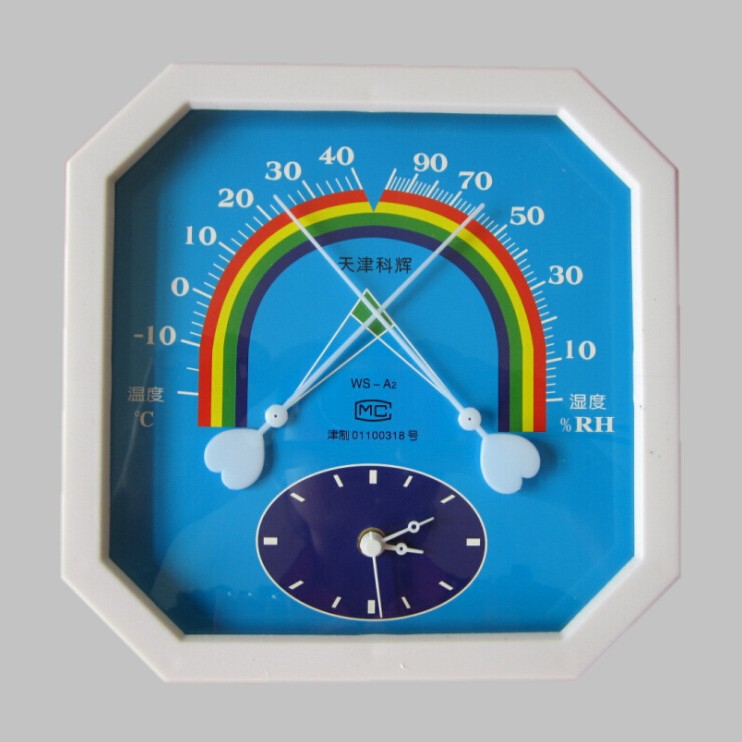 温湿度表WS-A2 计时八角 壁挂式 礼品温湿度计 边长192*192*30