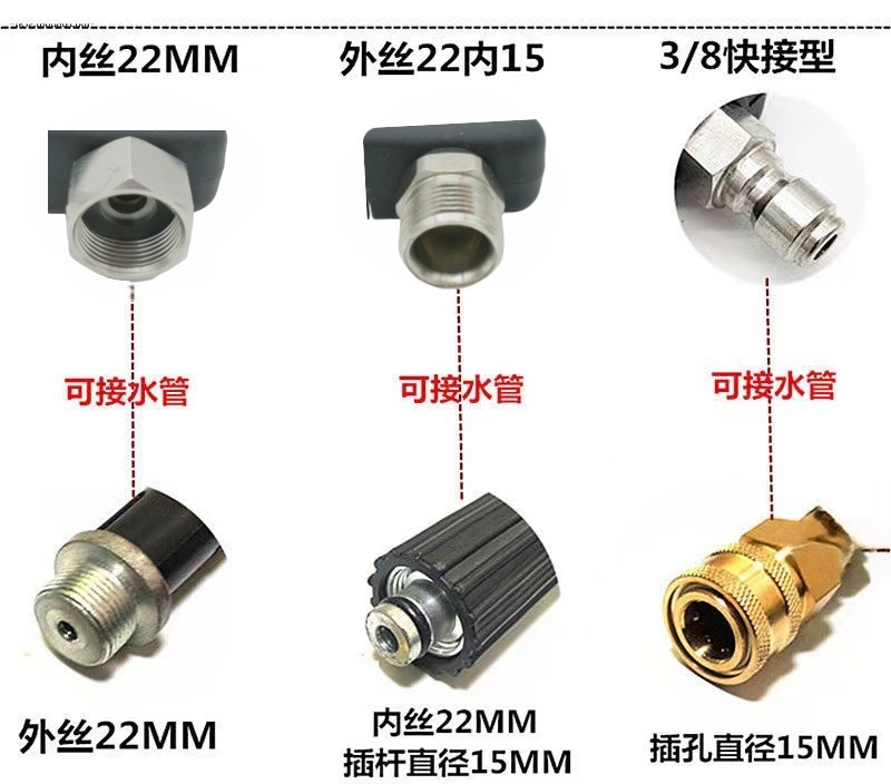 Household High-Pressure Water Gun with Copper Valve Core, Multi-Purpose, Quick-Connect Stainless Steel 1/4 Union Water Gun, Can Connect to Spray Nozzle and Spray Bottle