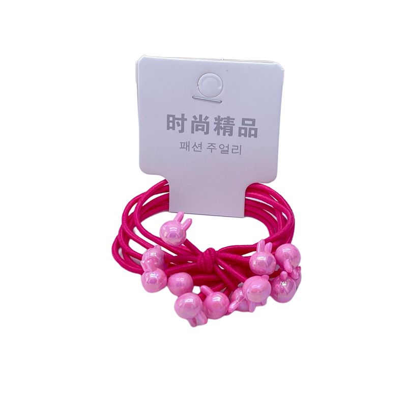 Electroplated AB color caramelo color tres en una tarjeta de dibujos animados banda de pelo banda de goma cuerda de pelo de las mujeres 2 yuanes tienda de accesorios para el cabello