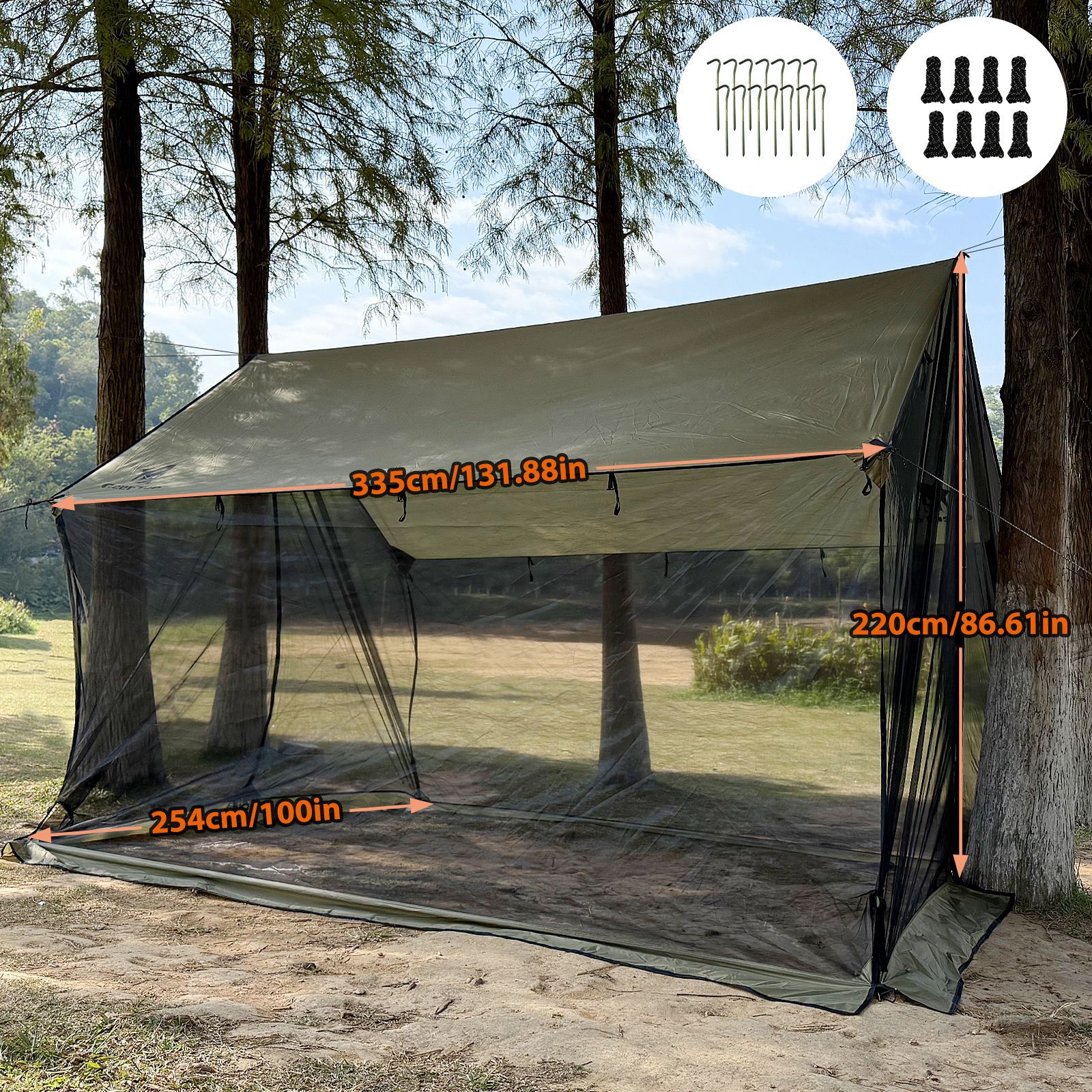 Jituo Anti-Mosquito Canopy for 4-6 People Outdoor Camping Picnic Sunshade Tent Large Space Camping Sunshade Tent Wholesale