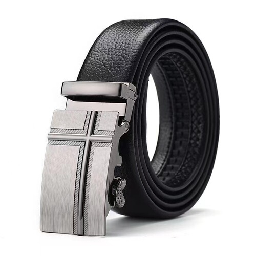Men's belt pebbled pattern automatic buckle belt simple and versatile casual suit trouser belt hot selling source factory
