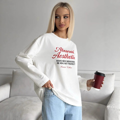时尚个性100%纯棉长袖t恤春季新款欧美风宽松舒适hiphop休闲上衣