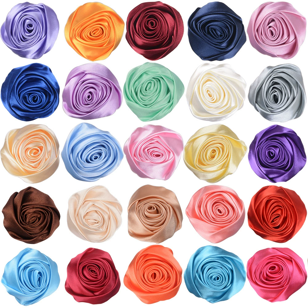 5,5 см атласная шелковая ткань бутон розы DIY Холдинг цветок корсаж ювелирные изделия Витрина декоративные украшения Цветок голова