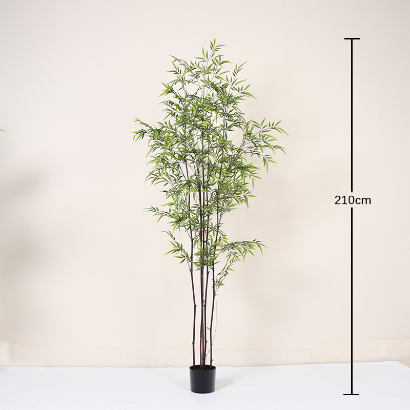 Nuevo bambú de simulación de estilo chino bambú falso bambú verde en macetas decoración de interiores bonsai pantalla de patio paisaje estilo minimal