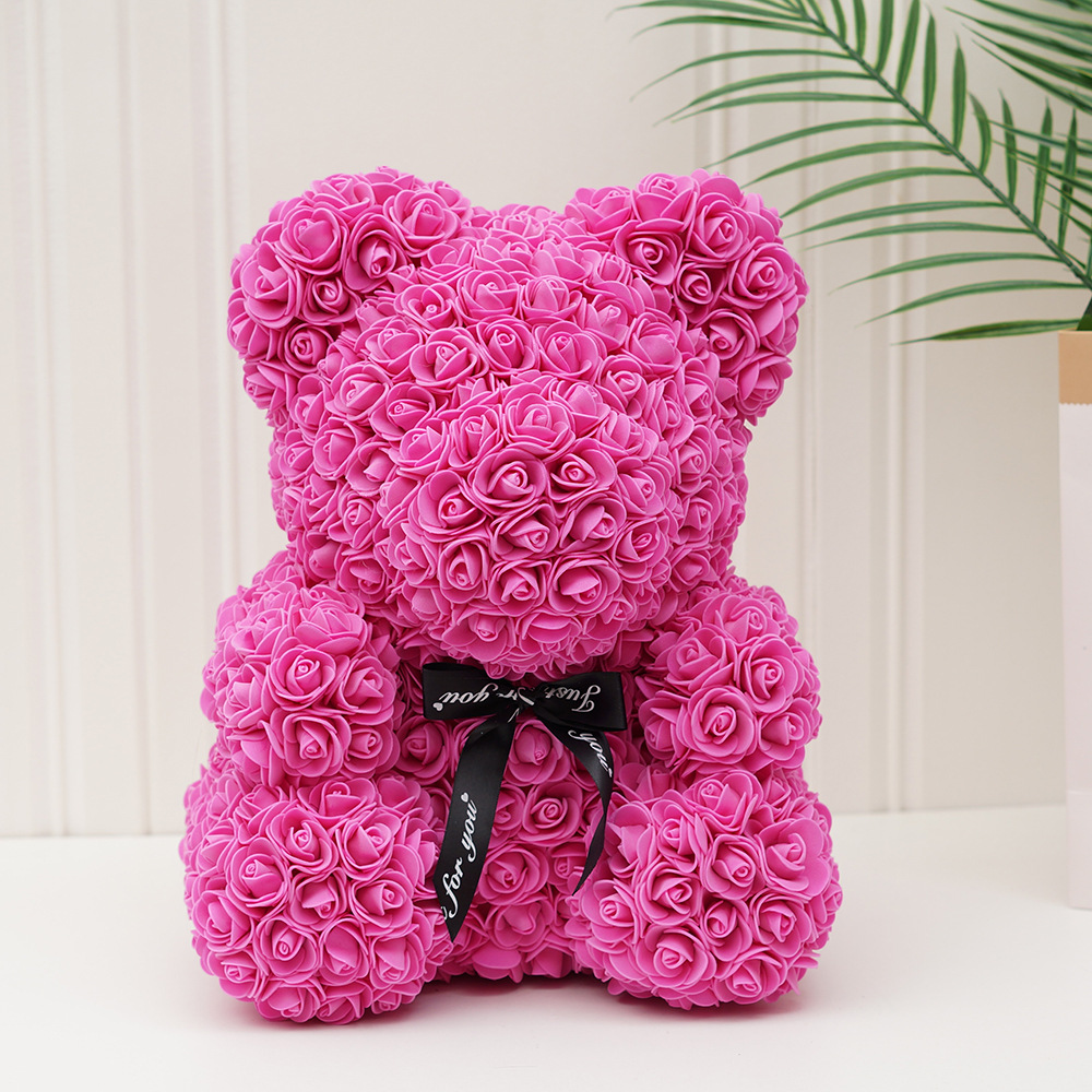 Día de San Valentín regalo Rosa oso ramo de Navidad eterna flor Rosa oso caja de regalo ramo corazón abrazando regalo de cumpleaños