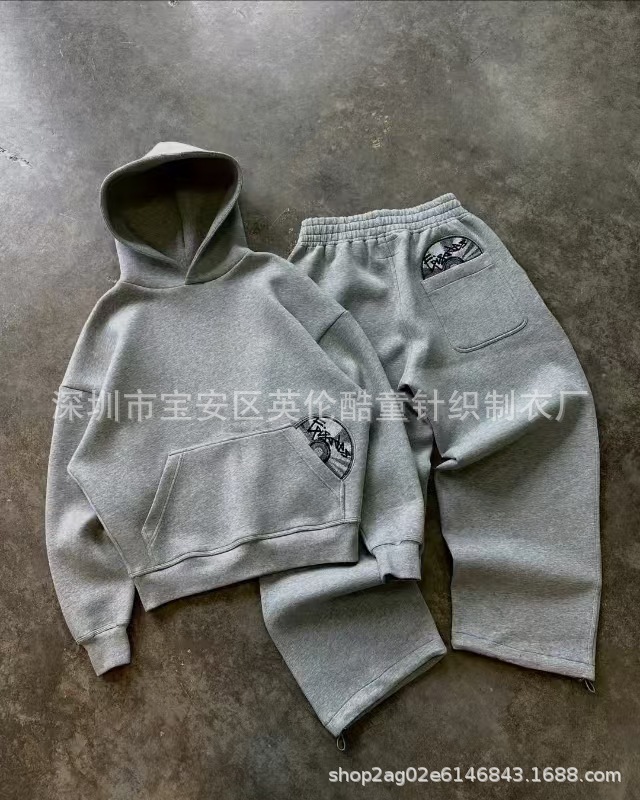 Gray sweatshirt + pants (suit) 2309 #