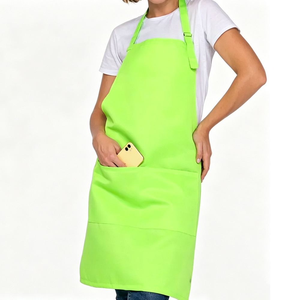 Delantal con Cuello Halter de Poliéster Antimanchas para Panadería y Cocina