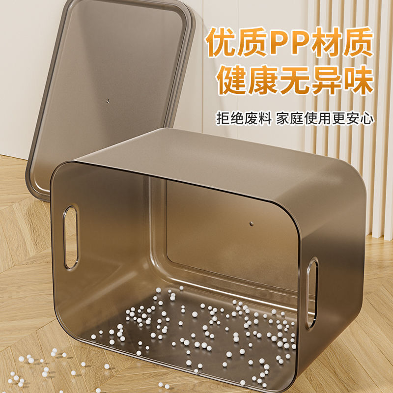 收纳盒透明带盖杂物收纳箱家用衣服玩具整理箱零食储物盒塑料箱子|undefined