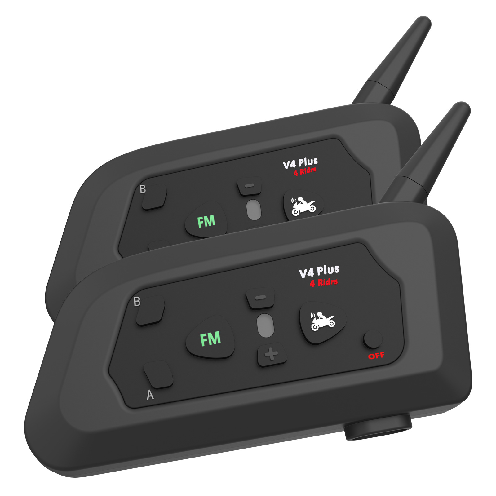 V4plus casco auriculares bluetooth 4 personas en tiempo real intercomunicador 1500m función FM