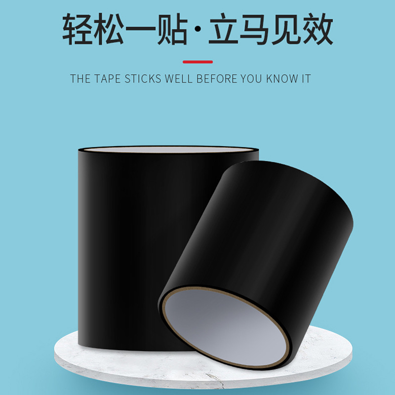 Cinta reparadora JIMATOR resistente para detener fugas en tuberías de PVC, agujeros de cubos, cinta impermeable negra, cinta para reparar fugas