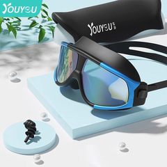 You Swimming Goggles, Anti-Fog, Waterproof, High-Definition, Large-Frame Design—Men's Plain-Lens Myopia Swim Glasses for Men, Women, and Adults—Premium Swimming Gear