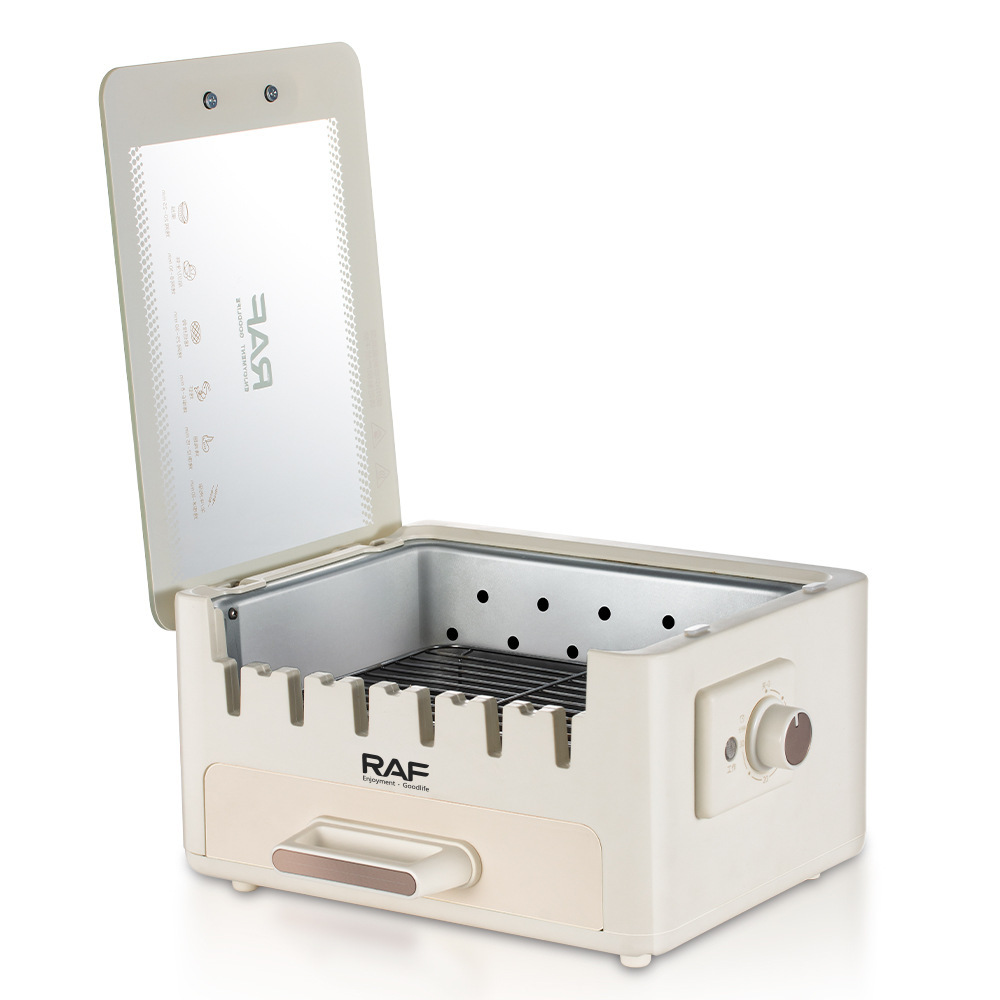 Máquina de brochetas estándar europea RAF olla de barbacoa doméstica giratoria automática multifuncional parrilla eléctrica interior máquina de barbacoa de humo ligero