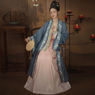 Original Hanfu Women's Song Three-Piece Set [Begonia Falling] Restoration Aircraft Sleeve Waist-Length Pleated Skirt Chinese Style Ancient Winter Dress