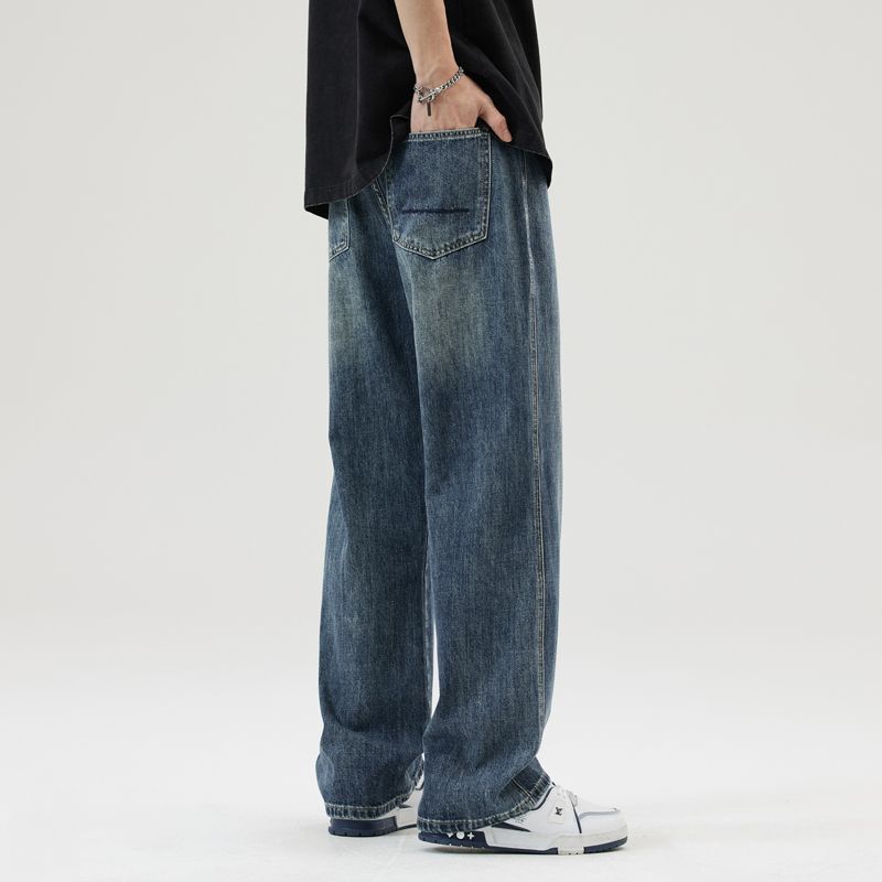 Shanggu Men's Wear Spring and Autumn New American Style Trendy Straight Casual Pants for Boys, American Style Loose Jeans for Teenagers