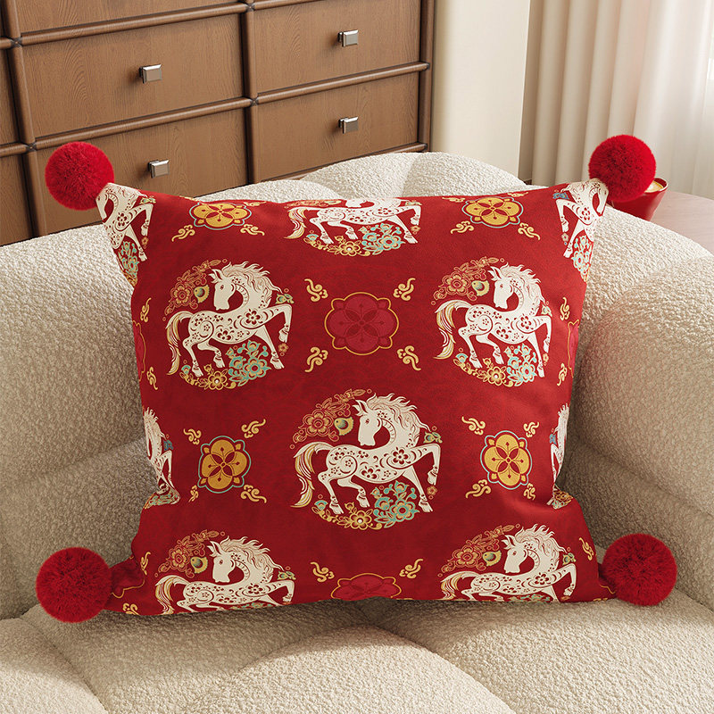 Sofá de sala de estar rojo de alto nivel, funda de almohada desmontable, almohada de cintura lavable, sofá de cabecera de dormitorio de alto nivel, almohada con núcleo