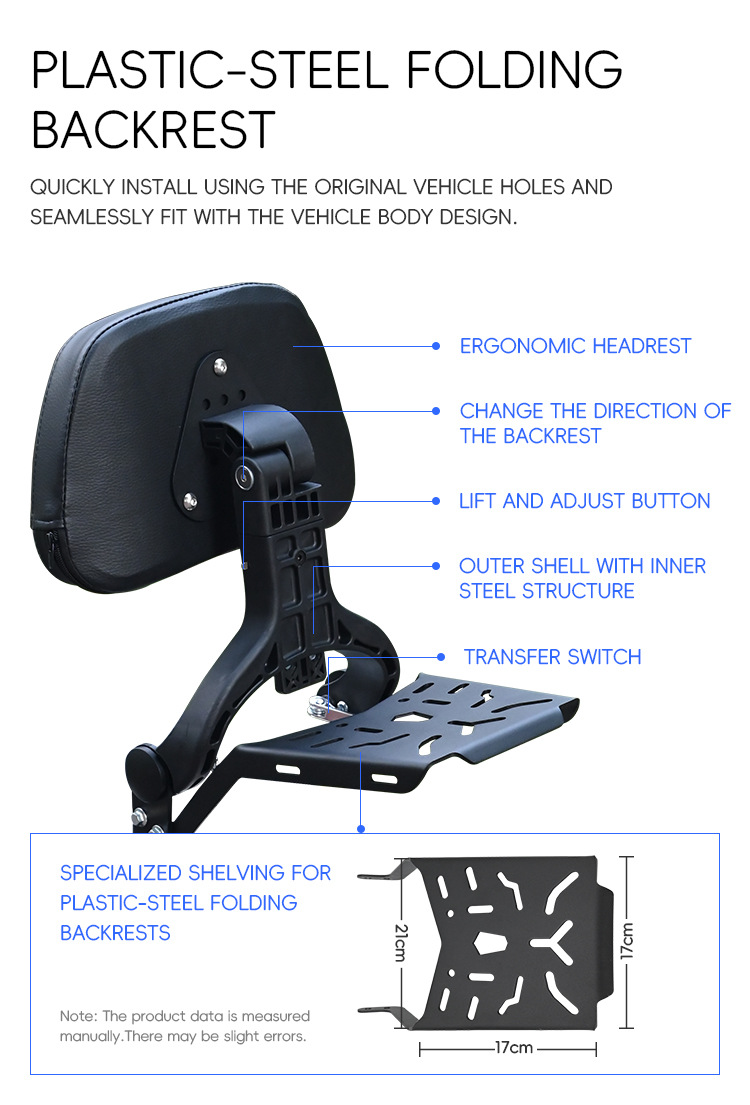 Suitable for Benda Chinchilla 300 crash bars, anti-fall bumpers, foldable backrest, rear rack side bag protection bars, modification