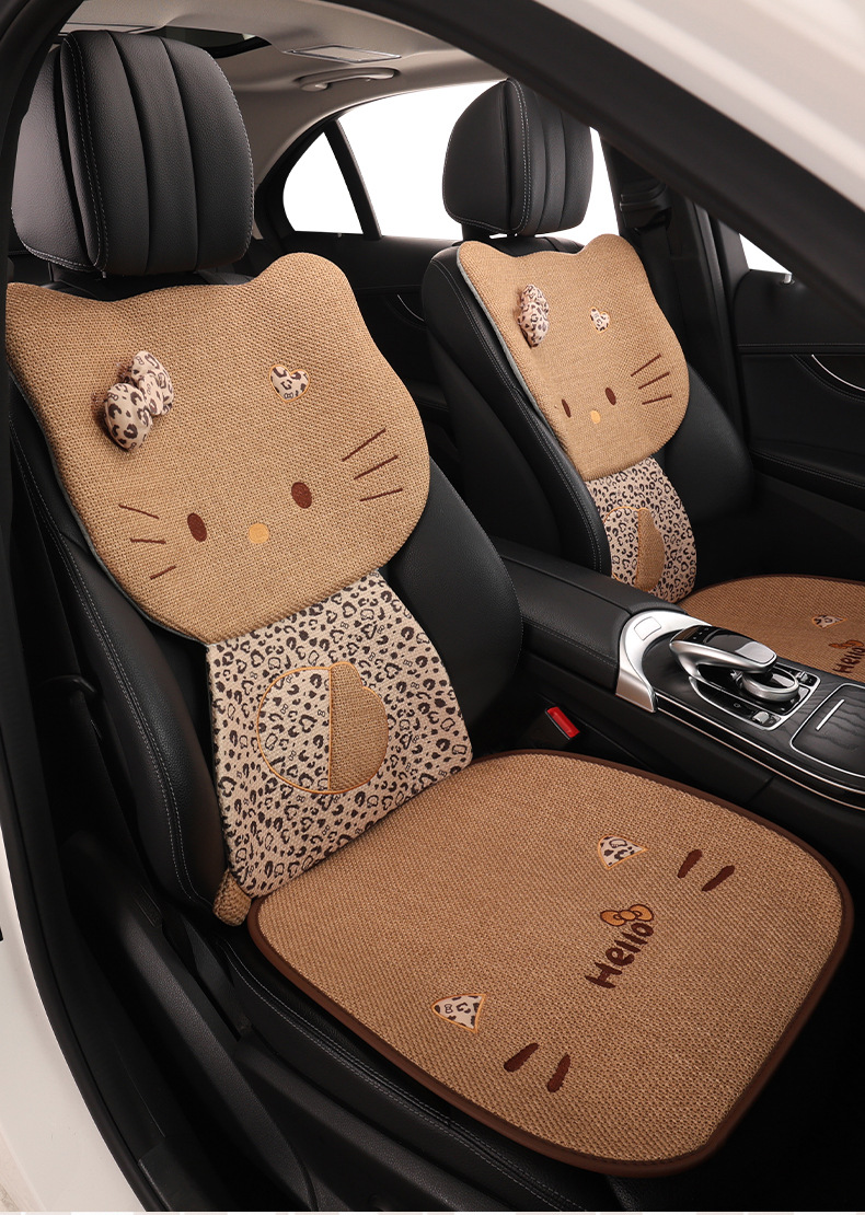 Cute cartoon cat car seat cushion for women, suitable for all seasons, for BMW 325li ix1 ix3 x1 x3