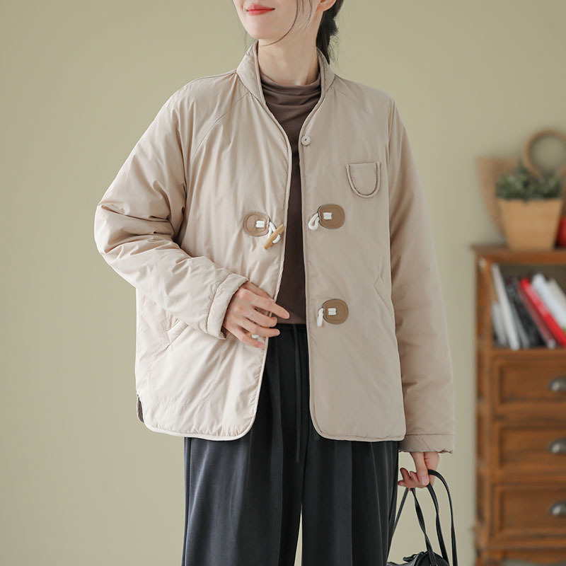 Real Shot of 2023 New Style Artistic Plus-Size Toggle Button Warm Cotton Jacket with a Sense of Design for Women's Winter Wear Real Shot of 2023 New Style Artistic Plus-Size Toggle Button Warm Cotton Jacket with a Sense of Design for Women's Winter Wear
