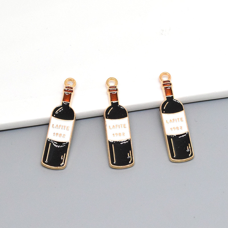 8g Weight Pendant Jewelry Making Type DIY Jewelry Accessories, Earrings, Keychain, Necklace Classification 10 Pieces Quantity Alloy Material Bottle, Wine Glass, Wine Bottle Pattern Simple Style, Classic Style Style Enamel, Stoving Varnish, Stoving Varnish Craft 10 Pieces Alloy Bottle Wine Glass Wine Bottle Pendant DIY Jewelry Accessories Earrings Keychain 6