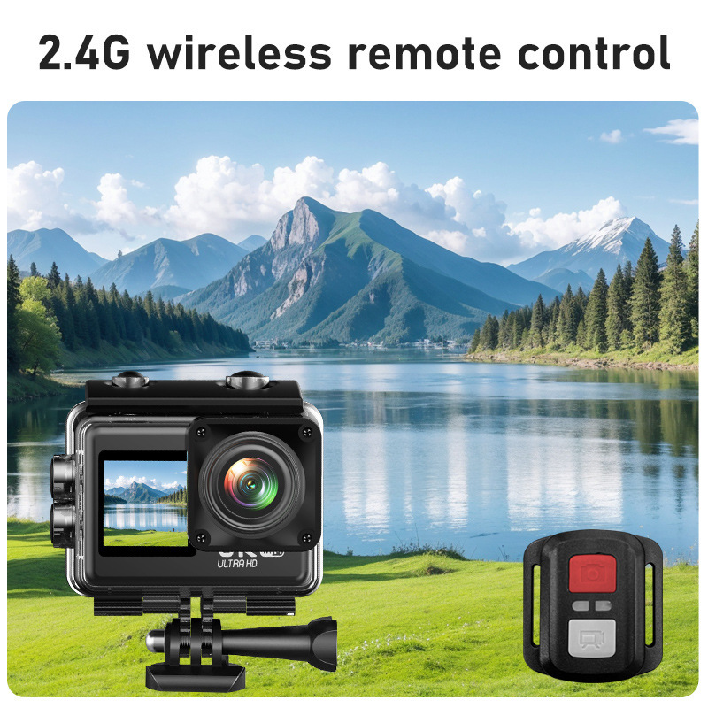 新製品国境を越えたスポーツカメラ6k hdダブルスクリーンリモコンWiFi相互接続EIS手ぶれ補正スポーツDVカメラ|undefined