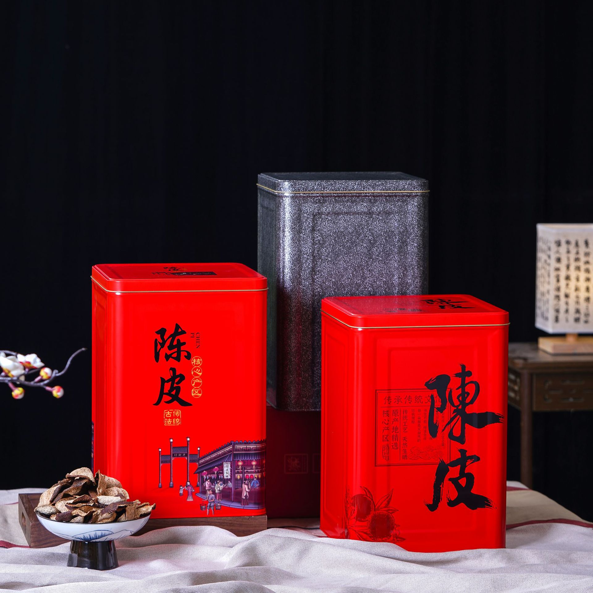 新品促销 冠华铁罐3斤陈皮大茶桶5斤铁桶 马口铁大礼品桶诚邀代理