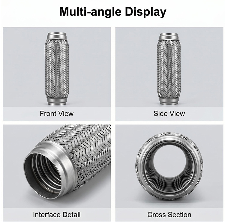 Stainless steel exhaust pipe for cars, modified universal exhaust braided hose 51/57/63/76mm