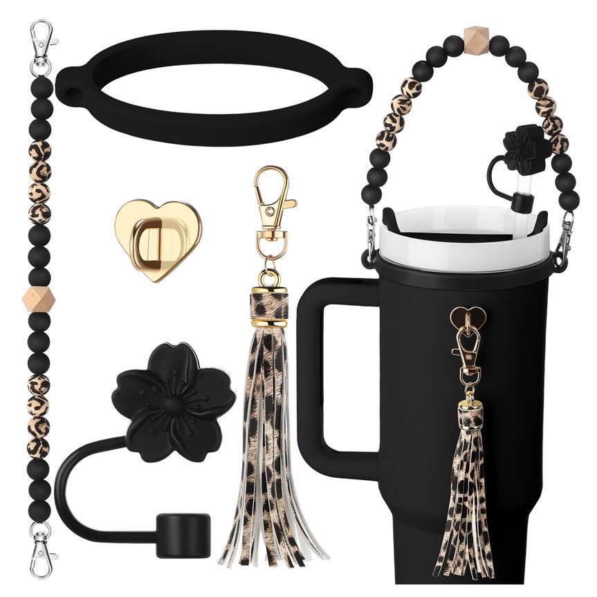 Juego de accesorios de copa Stanley Juego de accesorios de copa de silicona con 26 letras inglesas compatible con la copa Stanley, incluido