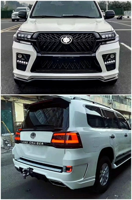 for 16-21 Land Cruiser rear: Big Surrounded - black-warriore-version-front-and-rear-bumper