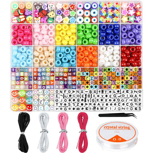2025 Amazon Temu Bracelet Beads Pony Beads Polymer Clay Beads Smiley Face Beads Jewelry Letters Children's Beads