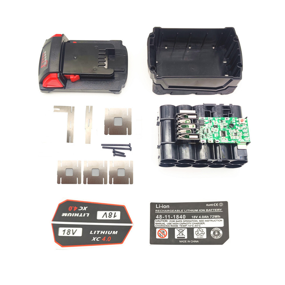 适用于米沃奇Milwaukee18v锂电池套料保护板10节18650外壳没电池