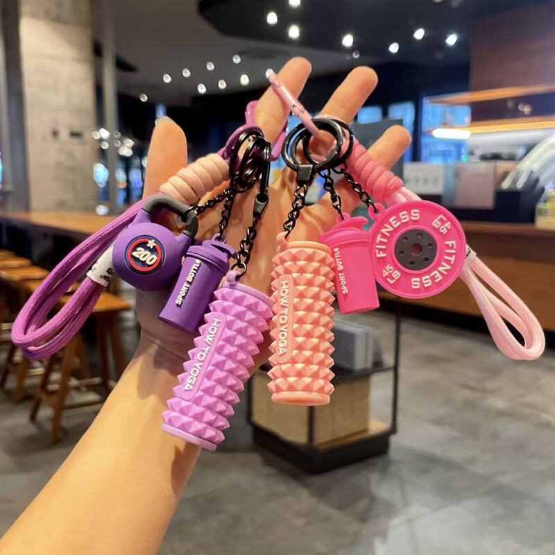 Fitness Yoga Foam Roller Key Pendant Sports Style Mini Dumbbell Pendant School Bag Pendant Event Small Gift Fitness Yoga Foam Roller Key Pendant Sports Style Mini Dumbbell Pendant School Bag Pendant Event Small Gift