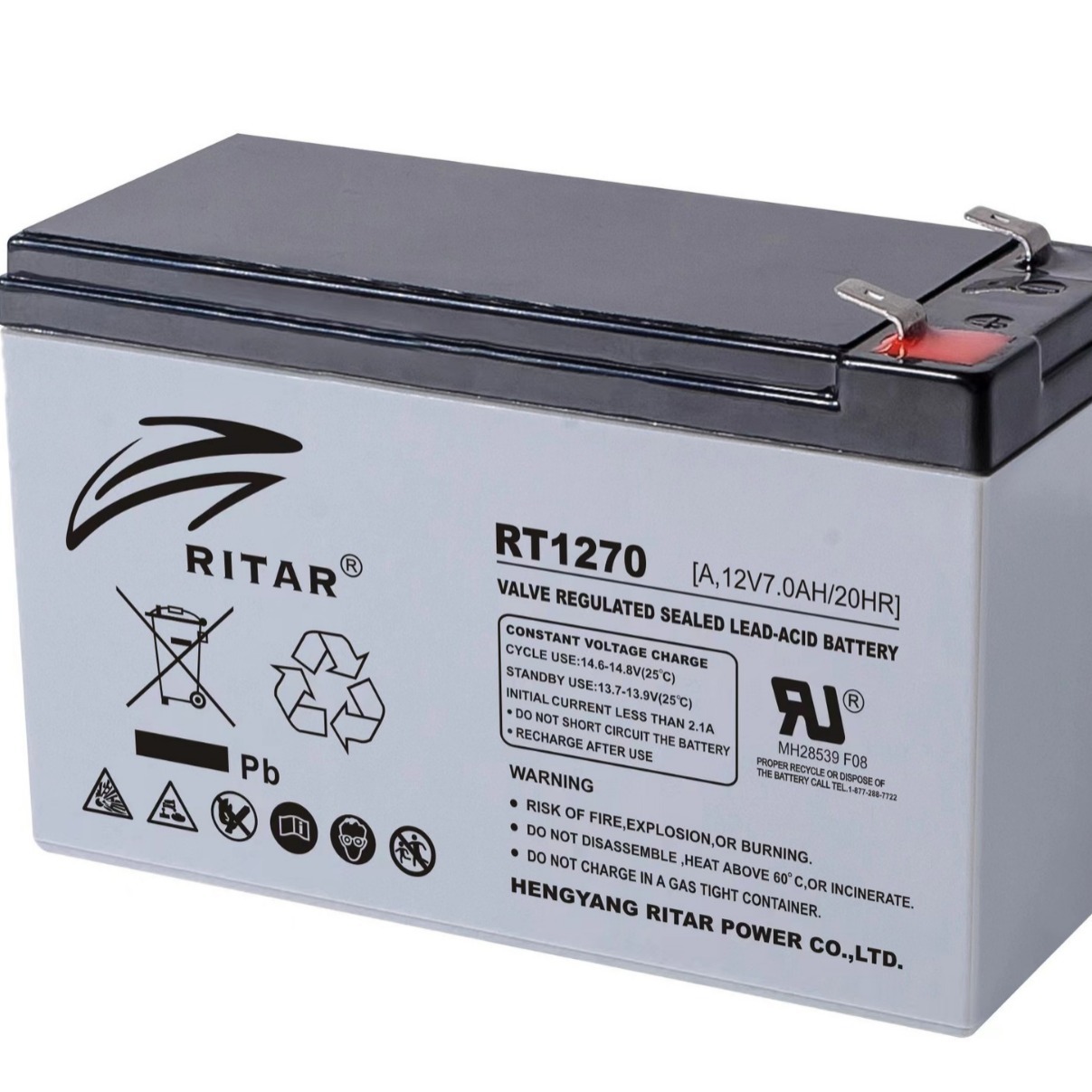 RITAR瑞达蓄电池RT1270 12V7.0AH机房UPS电源备用电池
