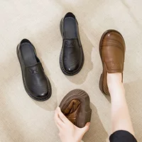 Shoes for mother, footwear, genuine leather, soft sole, for middle age