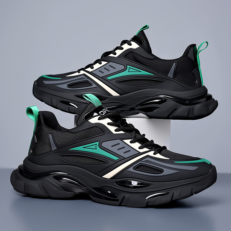 Zapatos de hombre, zapatos de papá, zapatos de moda ins de todo fósforo, zapatos para correr transpirables con suela gruesa negra, zapatos deportivos casuales