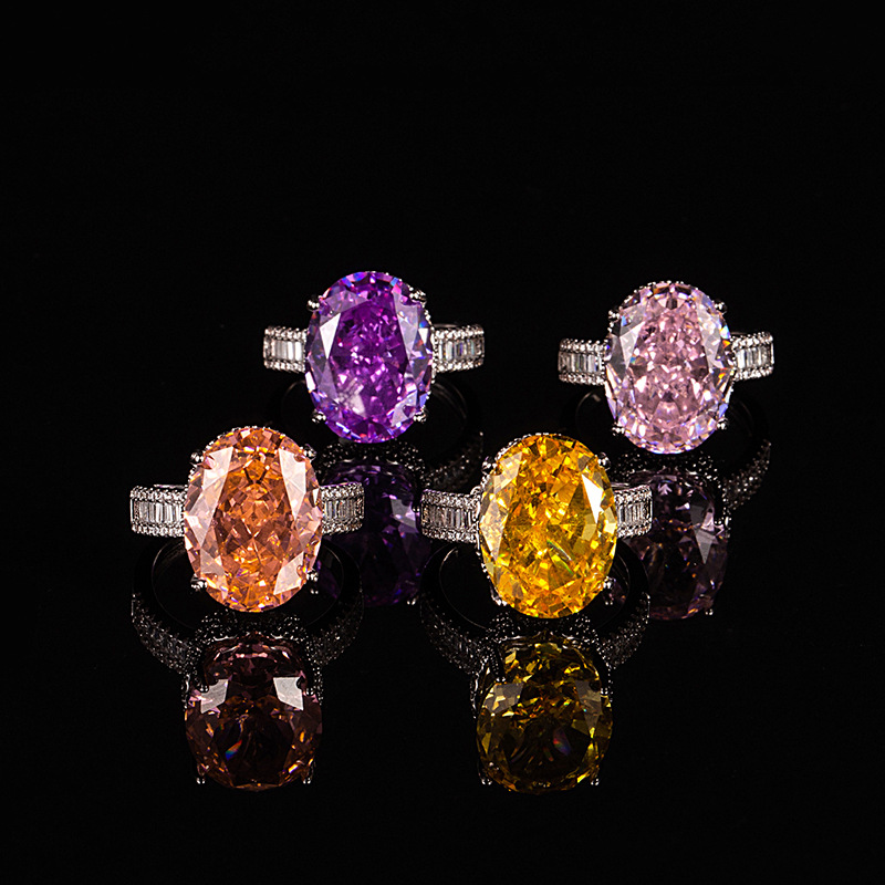12g Weight High Carbon Diamond Inlay Material Wholesale Jewelry Elegant Streetwear Geometric Copper High Carbon Diamond Plating Adjustable Ring