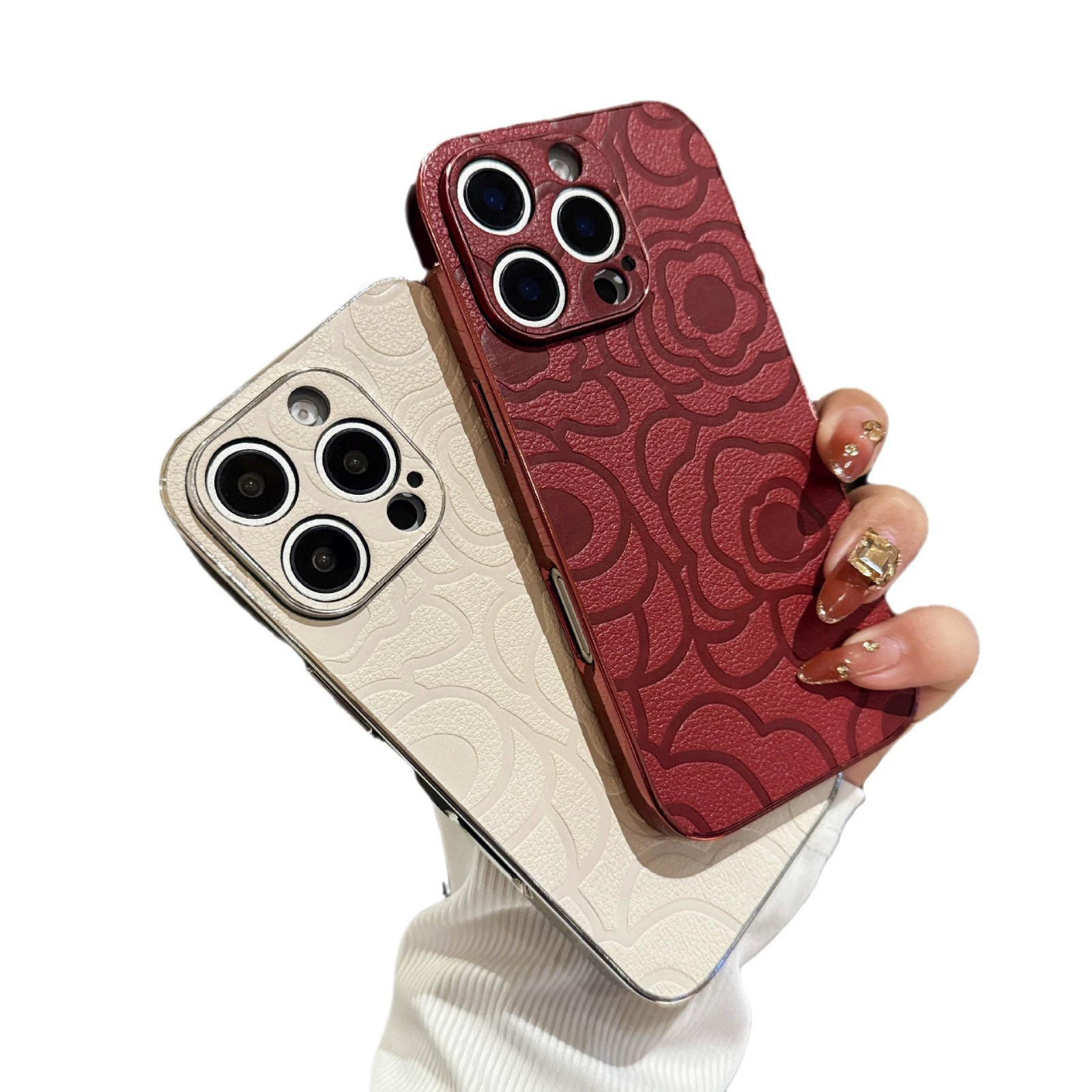 Подходит для Apple iPhone15 Camellia iphone16promax никелирование 13 против падения 12 защитный чехол