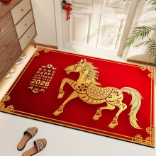 馬年紅地墊中式入戶紅門墊新年進門口地毯玄關門口腳墊家用蹭腳墊