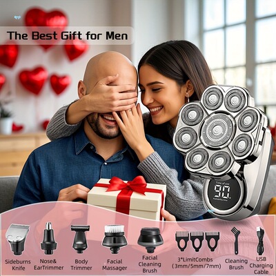9D Head Shavers for men Upgraded 6 in 1 mens Grooming Kit|ru