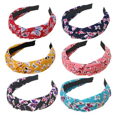 2024新款跨境歐美發箍春夏蝴蝶壓發頭箍復古法式外出寬邊發卡髮飾