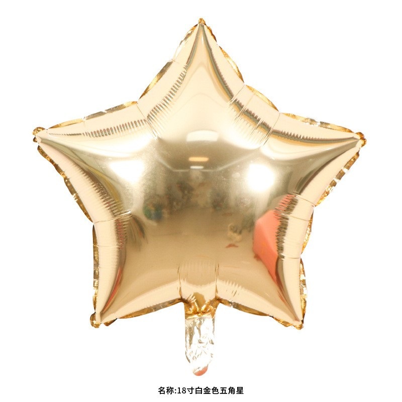 Globo de aluminio en forma de estrella de cinco puntas, 18 pulgadas, decoración para cumpleaños o fiestas.